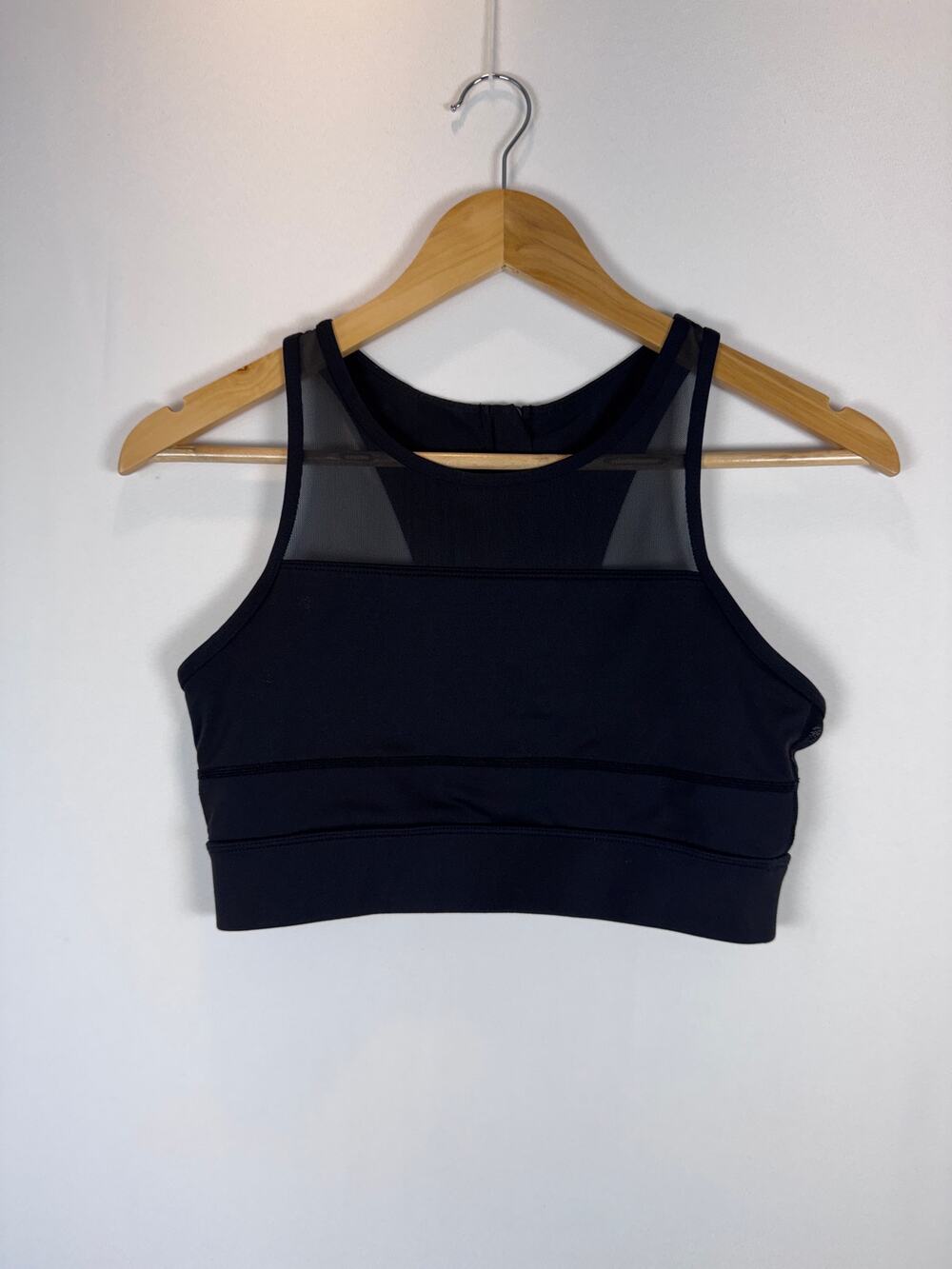 ZYIA Active Black All Star Sports Bra Mesh Zip Racerback Women’s M